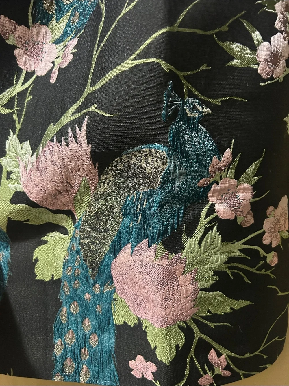 Grace Chaus New York Peacock Floral Tapestry Jacket Blazer Coat MED